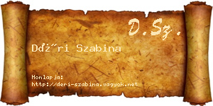 Déri Szabina névjegykártya