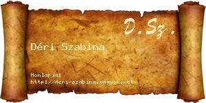 Déri Szabina névjegykártya